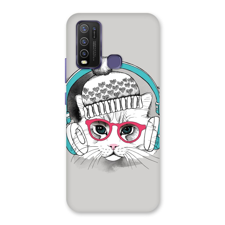 Cat Headphones Back Case for Vivo Y30