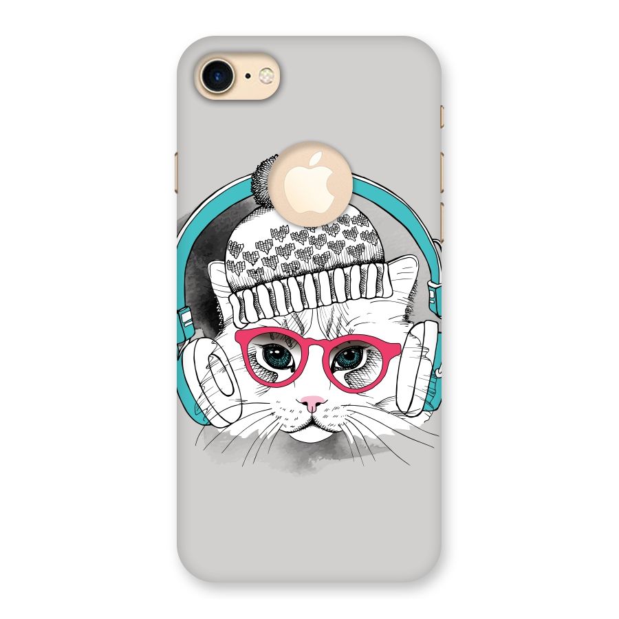 Cat Headphones Back Case for iPhone 7 Logo Cut