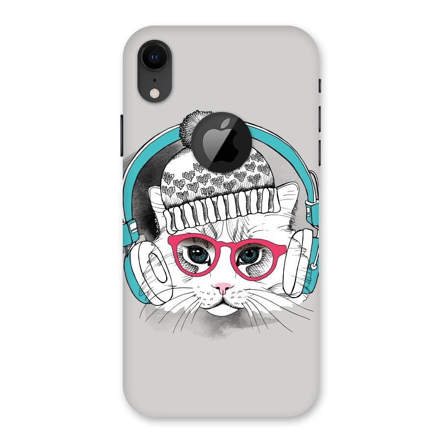 Cat Headphones Back Case for iPhone XR Logo Cut
