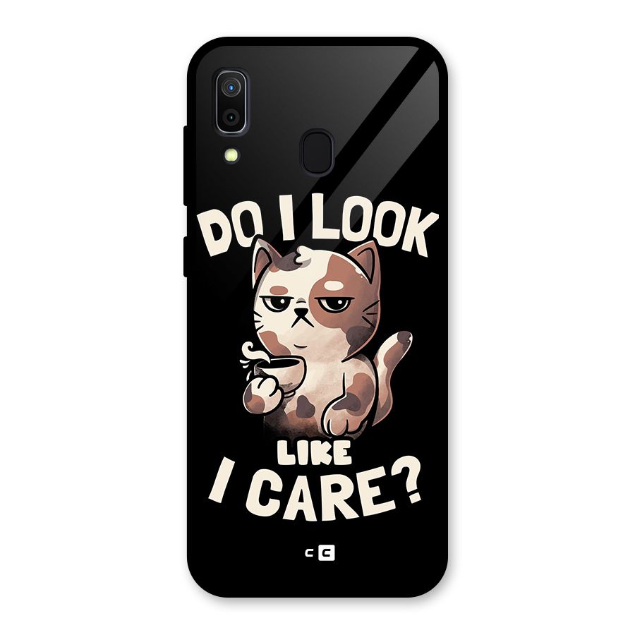 Cat Look Like Care Glass Back Case for Galaxy A30
