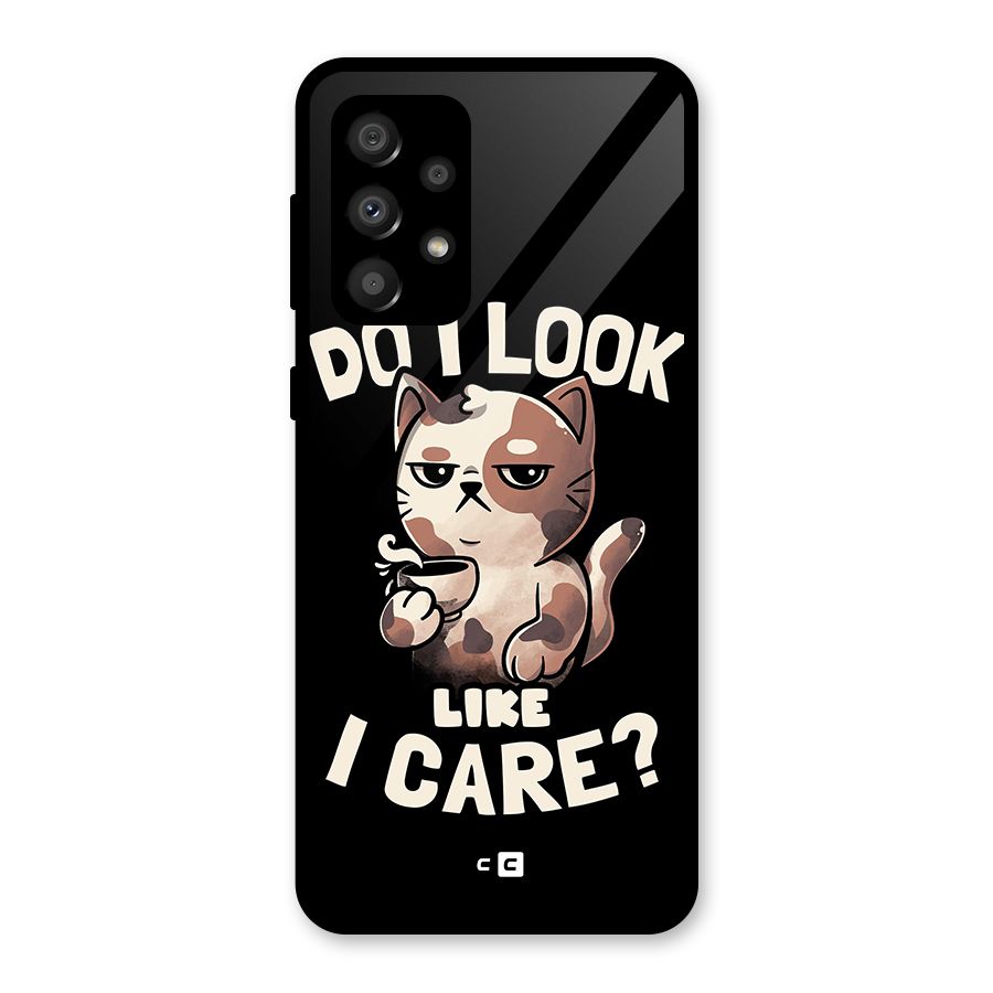 Cat Look Like Care Glass Back Case for Galaxy A32