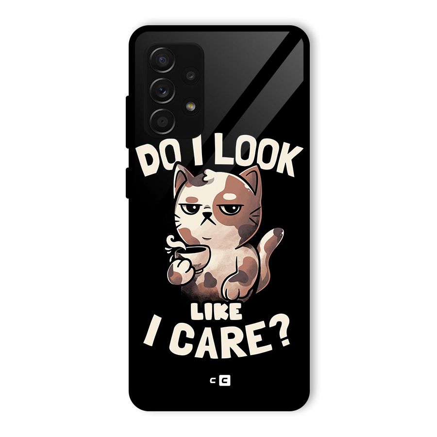 Cat Look Like Care Glass Back Case for Galaxy A53 5G