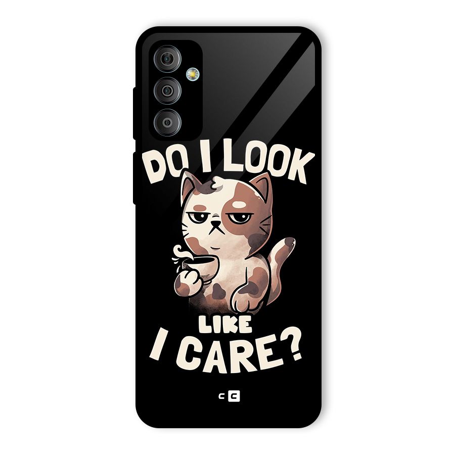 Cat Look Like Care Glass Back Case for Galaxy F23