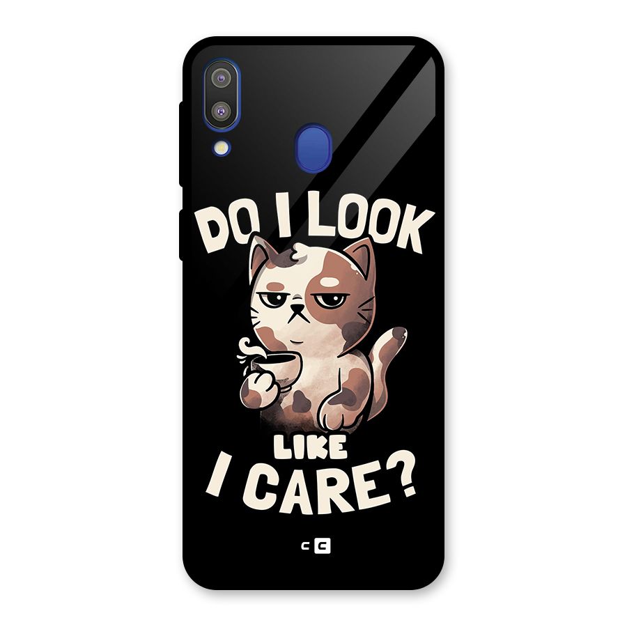Cat Look Like Care Glass Back Case for Galaxy M20