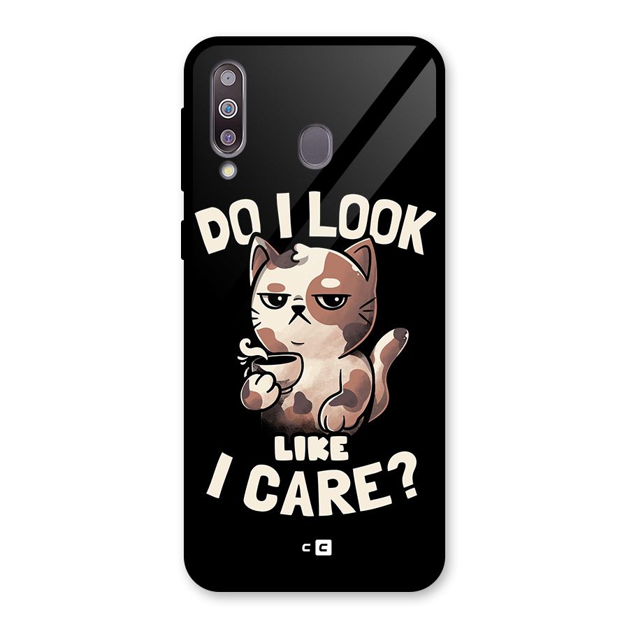 Cat Look Like Care Glass Back Case for Galaxy M30