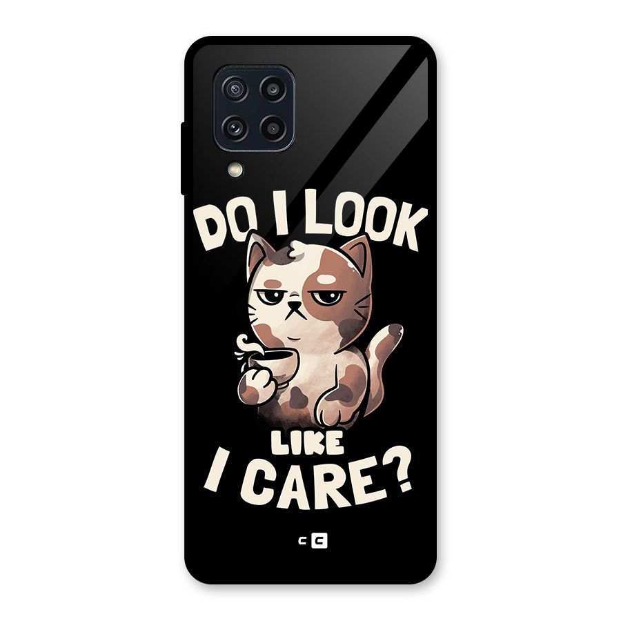 Cat Look Like Care Glass Back Case for Galaxy M32