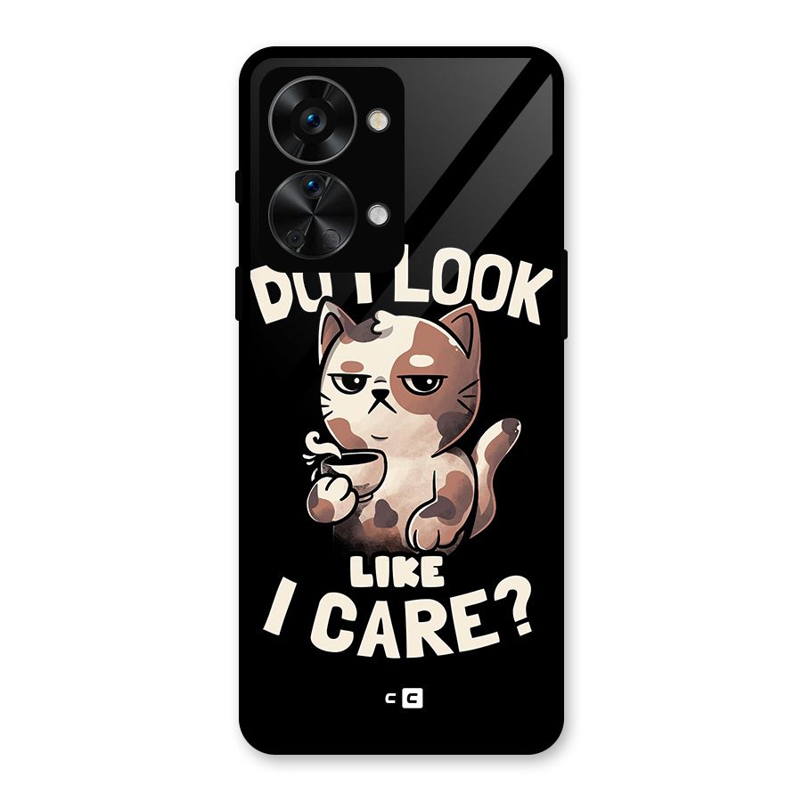 Cat Look Like Care Glass Back Case for OnePlus Nord 2T