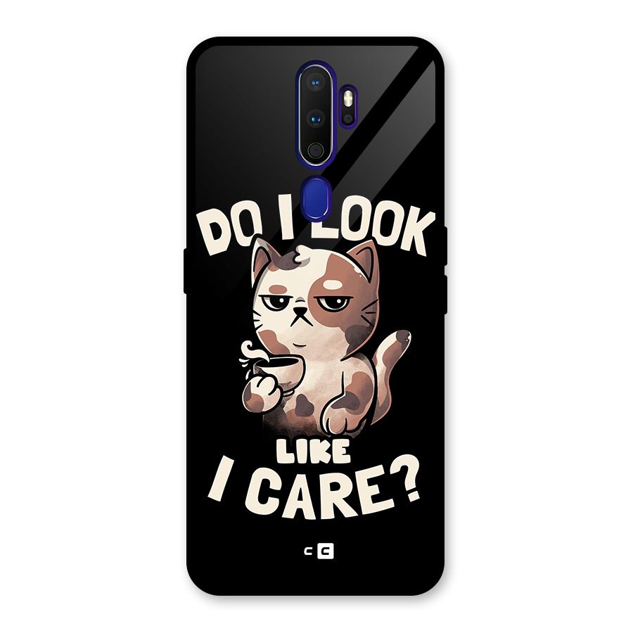 Cat Look Like Care Glass Back Case for Oppo A9 (2020)