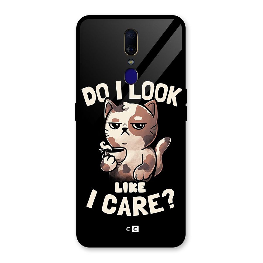 Cat Look Like Care Glass Back Case for Oppo F11