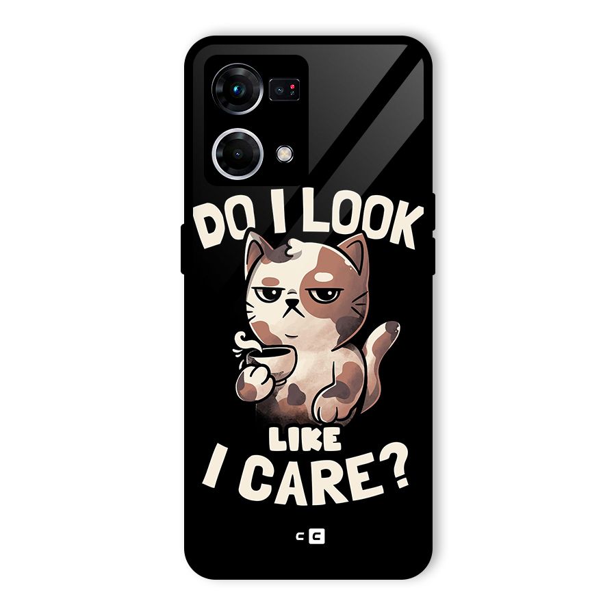 Cat Look Like Care Glass Back Case for Oppo F21 Pro 5G