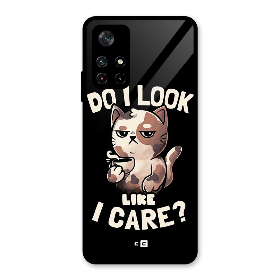 Cat Look Like Care Glass Back Case for Poco M4 Pro 5G