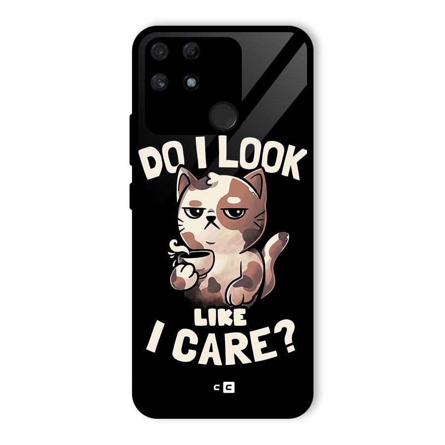 Cat Look Like Care Glass Back Case for Realme Narzo 50A