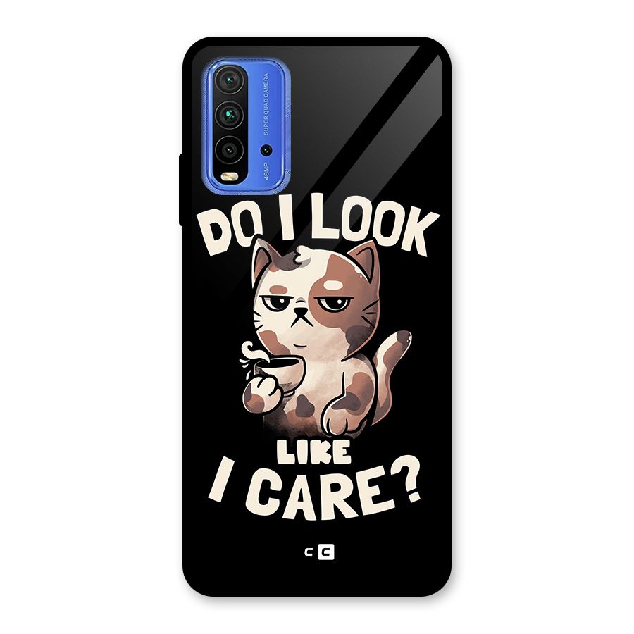Cat Look Like Care Glass Back Case for Redmi 9 Power