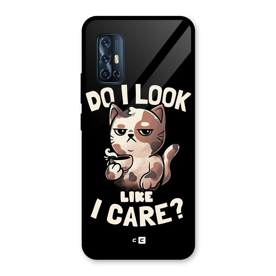 Cat Look Like Care Glass Back Case for Vivo V17