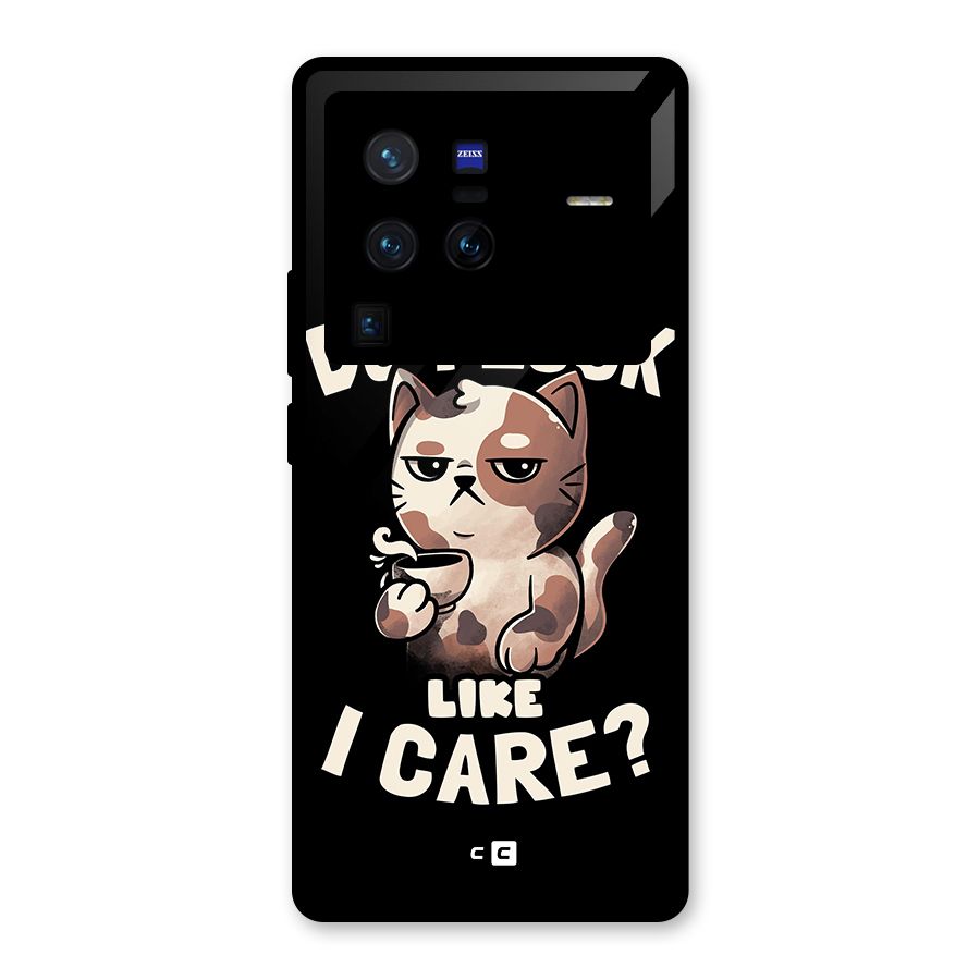 Cat Look Like Care Glass Back Case for Vivo X80 Pro