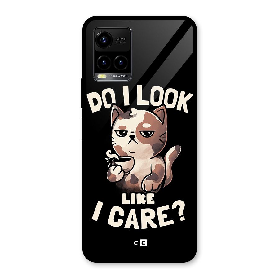 Cat Look Like Care Glass Back Case for Vivo Y21T
