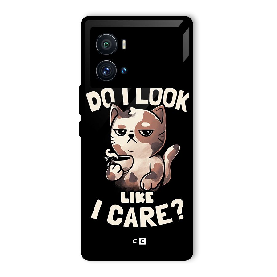 Cat Look Like Care Glass Back Case for Vivo iQOO 9 Pro