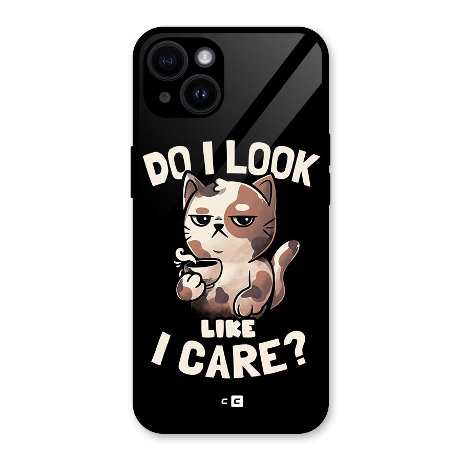 Cat Look Like Care Glass Back Case for iPhone 14