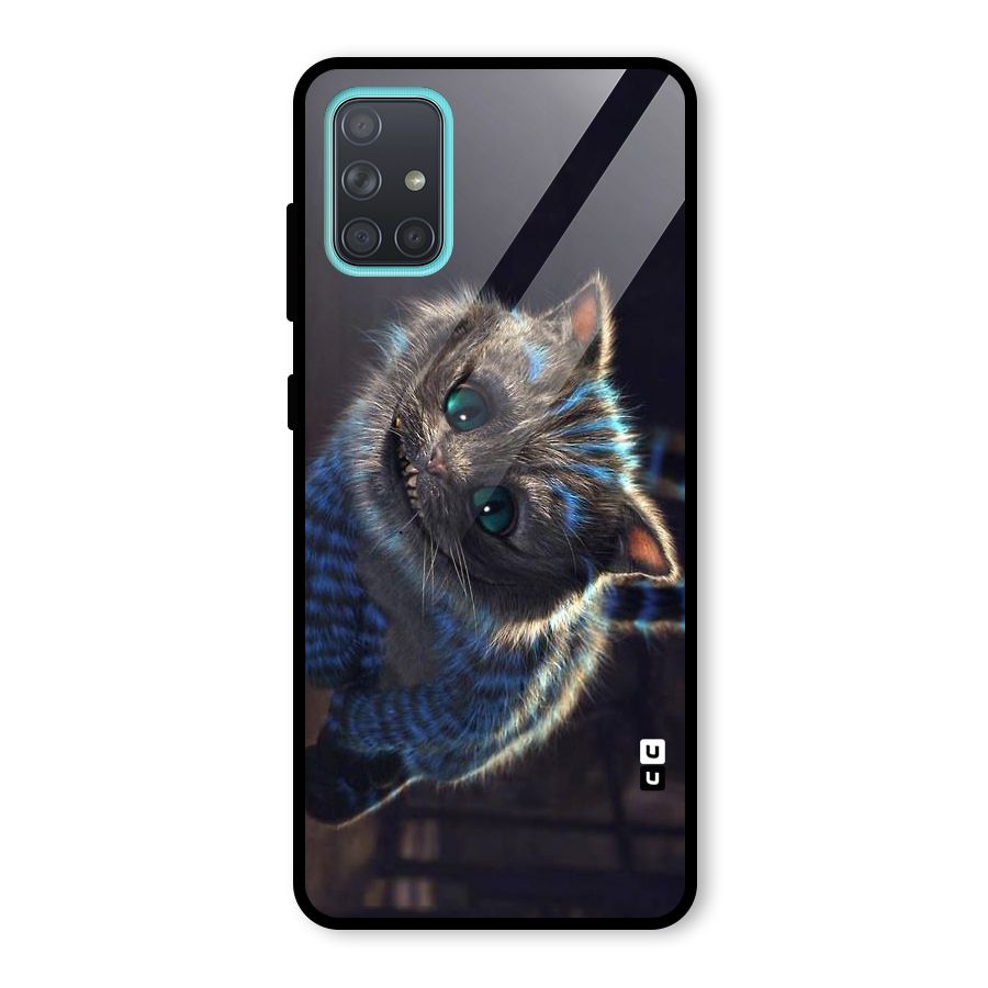 Cat Smile Glass Back Case for Galaxy A71