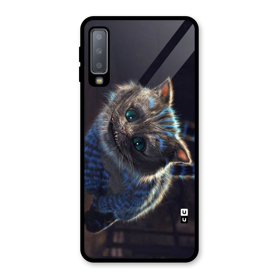 Cat Smile Glass Back Case for Galaxy A7 (2018)