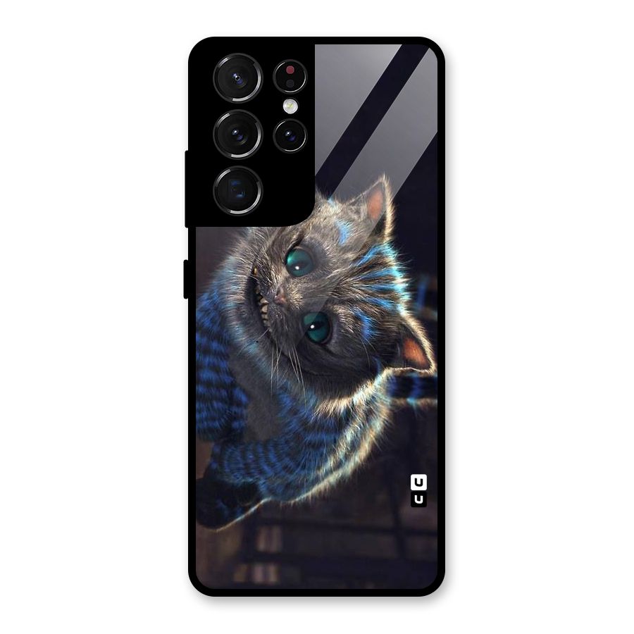 Cat Smile Glass Back Case for Galaxy S21 Ultra 5G