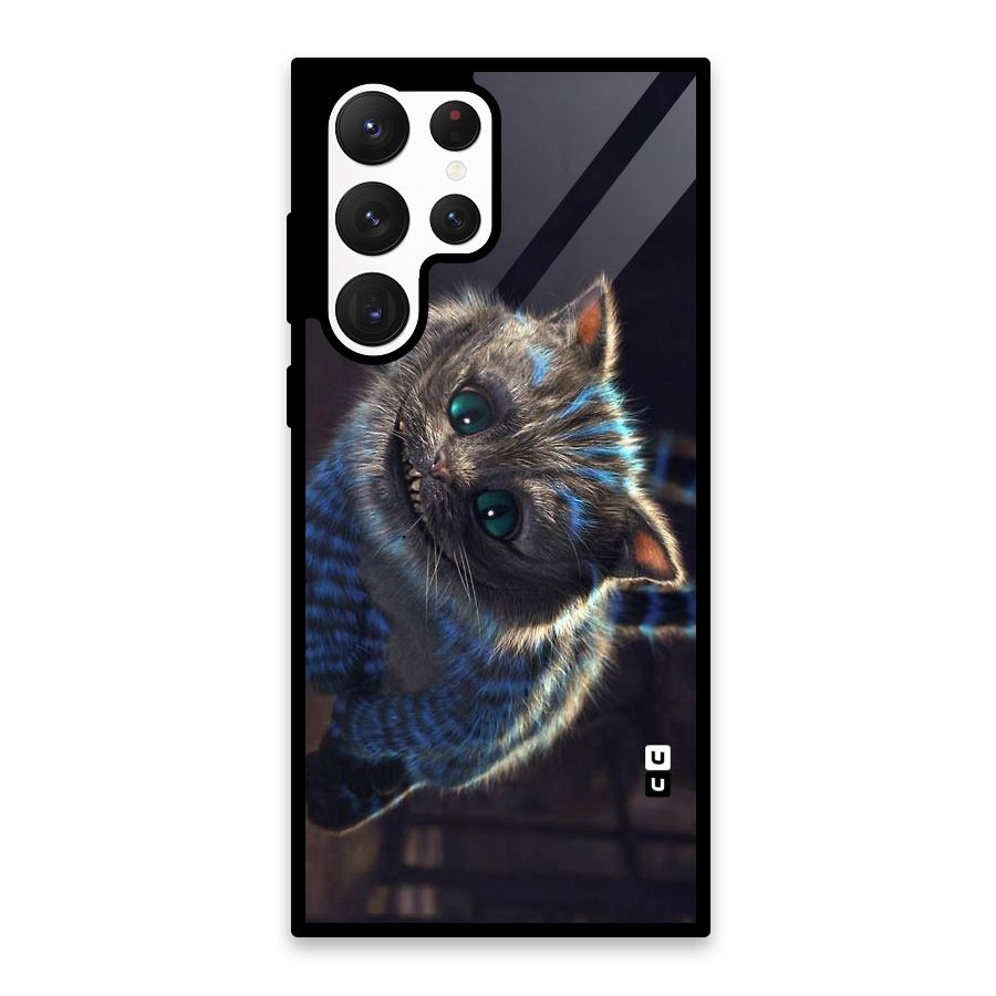 Cat Smile Glass Back Case for Galaxy S22 Ultra 5G