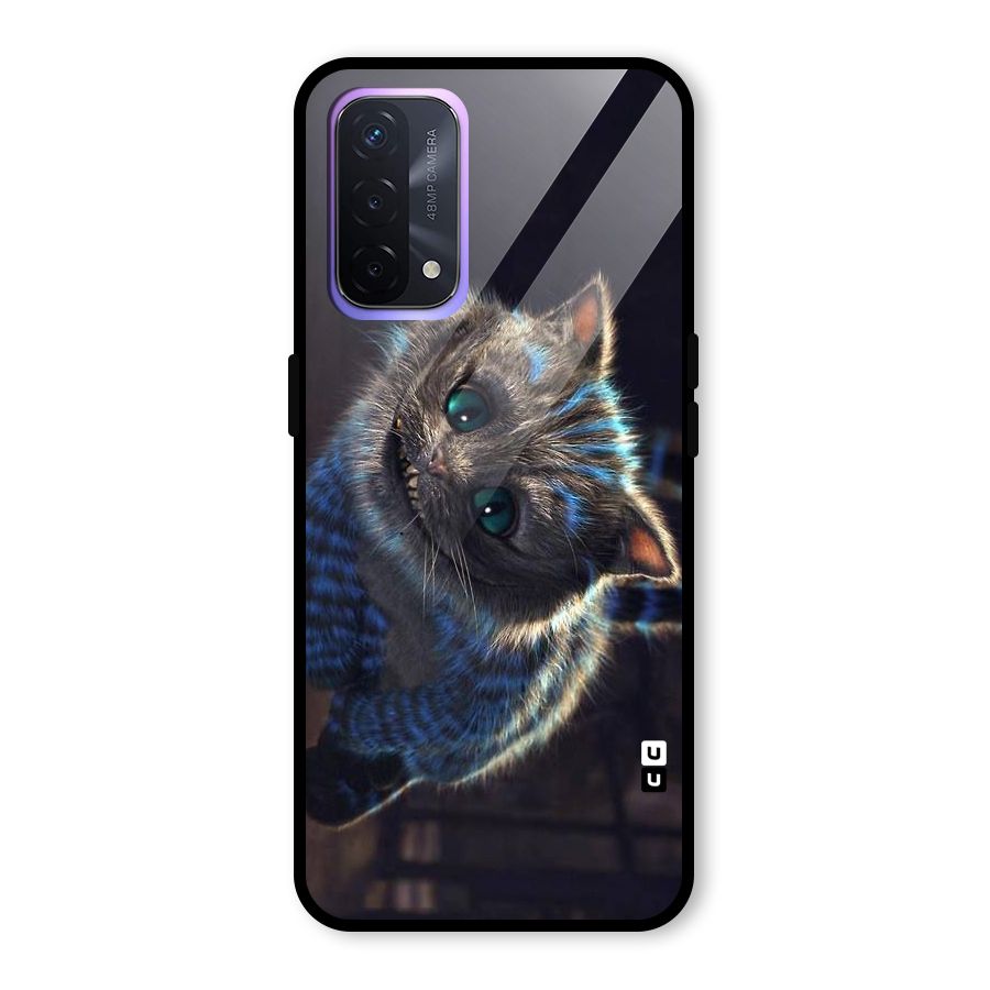 Cat Smile Glass Back Case for Oppo A74 5G
