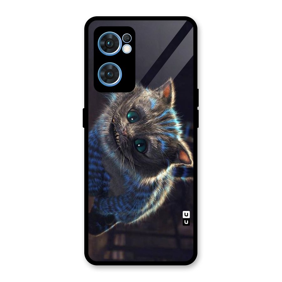 Cat Smile Glass Back Case for Oppo Reno7 5G