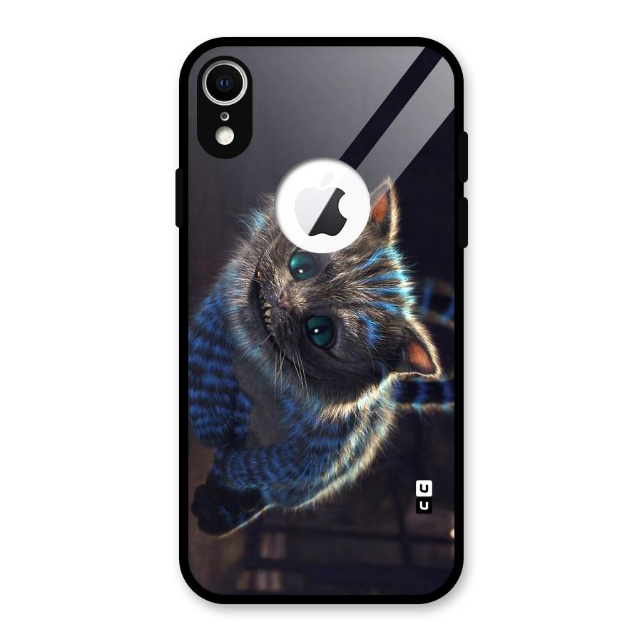 Cat Smile Glass Back Case for iPhone XR Logo Cut