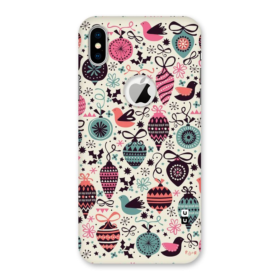 Celebration Pattern Back Case for iPhone X Logo Cut