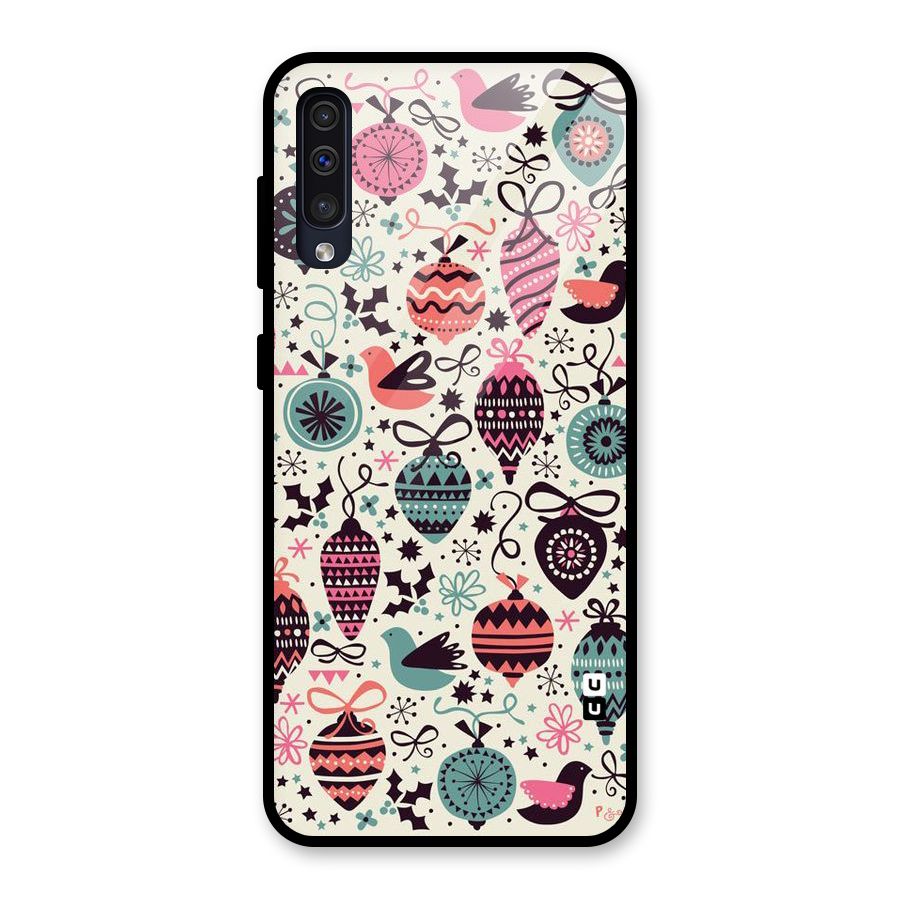 Celebration Pattern Glass Back Case for Galaxy A50