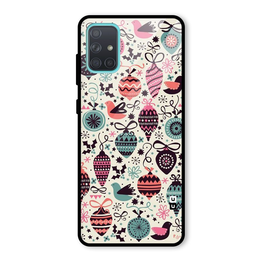 Celebration Pattern Glass Back Case for Galaxy A71