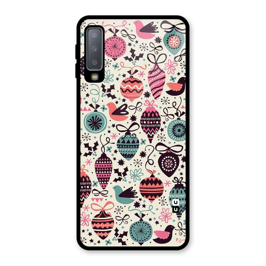 Celebration Pattern Glass Back Case for Galaxy A7 (2018)