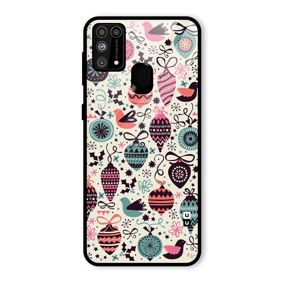Celebration Pattern Glass Back Case for Galaxy F41