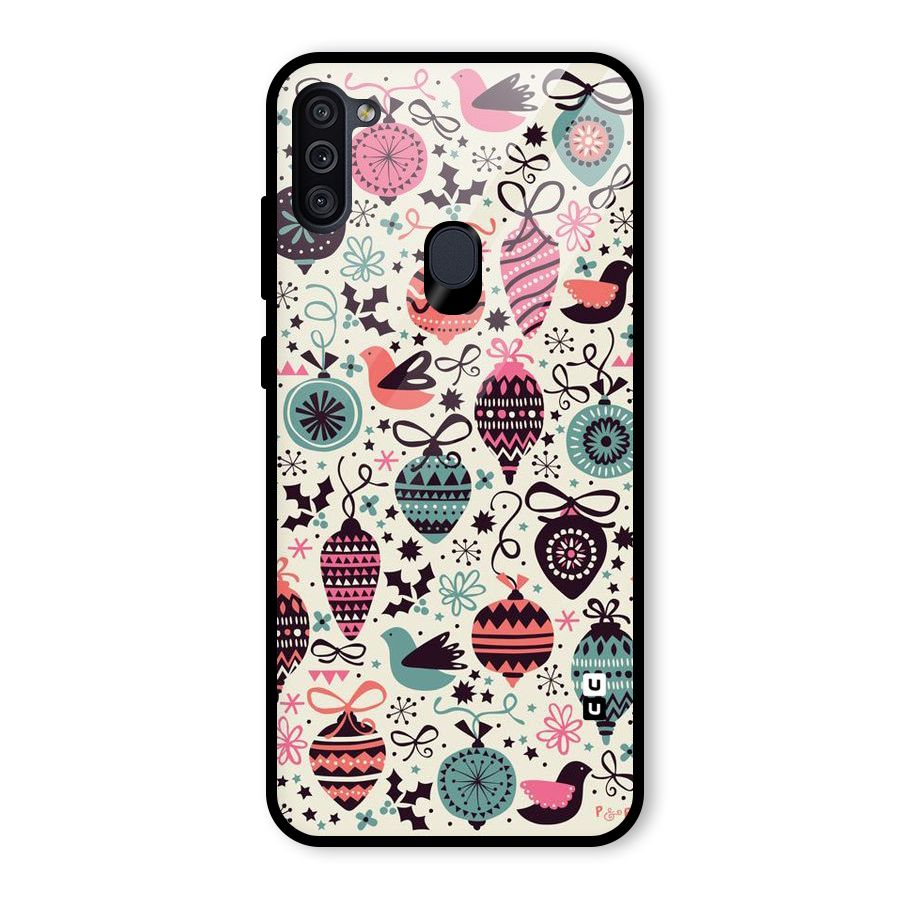 Celebration Pattern Glass Back Case for Galaxy M11