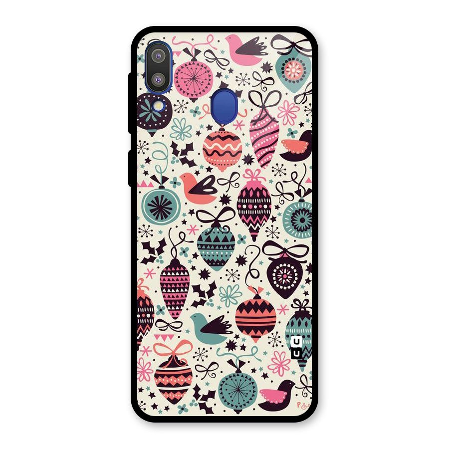 Celebration Pattern Glass Back Case for Galaxy M20