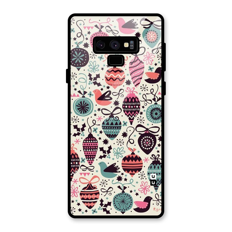 Celebration Pattern Glass Back Case for Galaxy Note 9