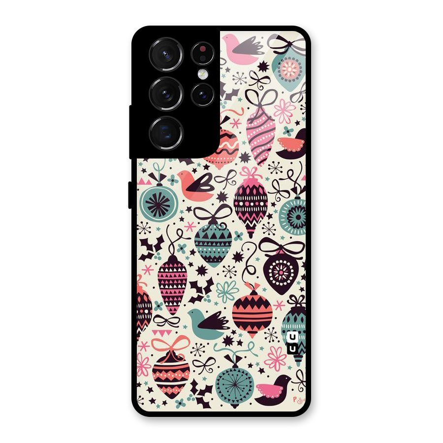 Celebration Pattern Glass Back Case for Galaxy S21 Ultra 5G