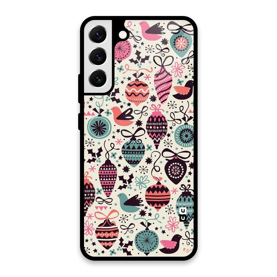 Celebration Pattern Glass Back Case for Galaxy S22 Plus 5G