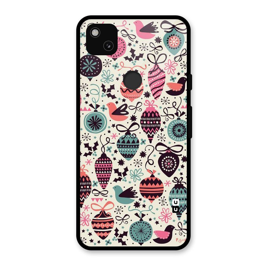 Celebration Pattern Glass Back Case for Google Pixel 4a