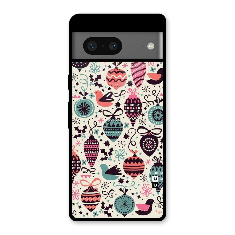Celebration Pattern Glass Back Case for Google Pixel 7