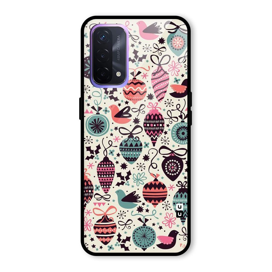 Celebration Pattern Glass Back Case for Oppo A74 5G