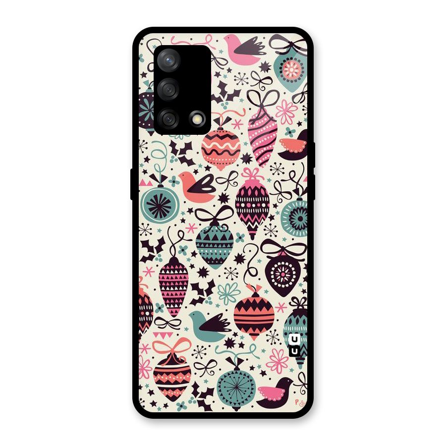 Celebration Pattern Glass Back Case for Oppo F19