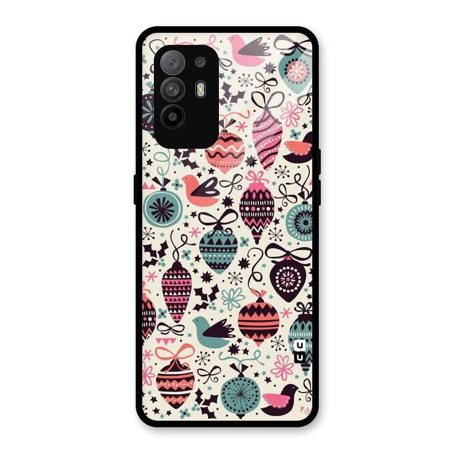 Celebration Pattern Glass Back Case for Oppo F19 Pro Plus 5G