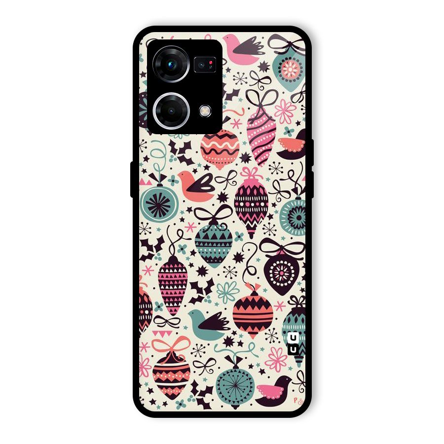 Celebration Pattern Glass Back Case for Oppo F21 Pro 5G
