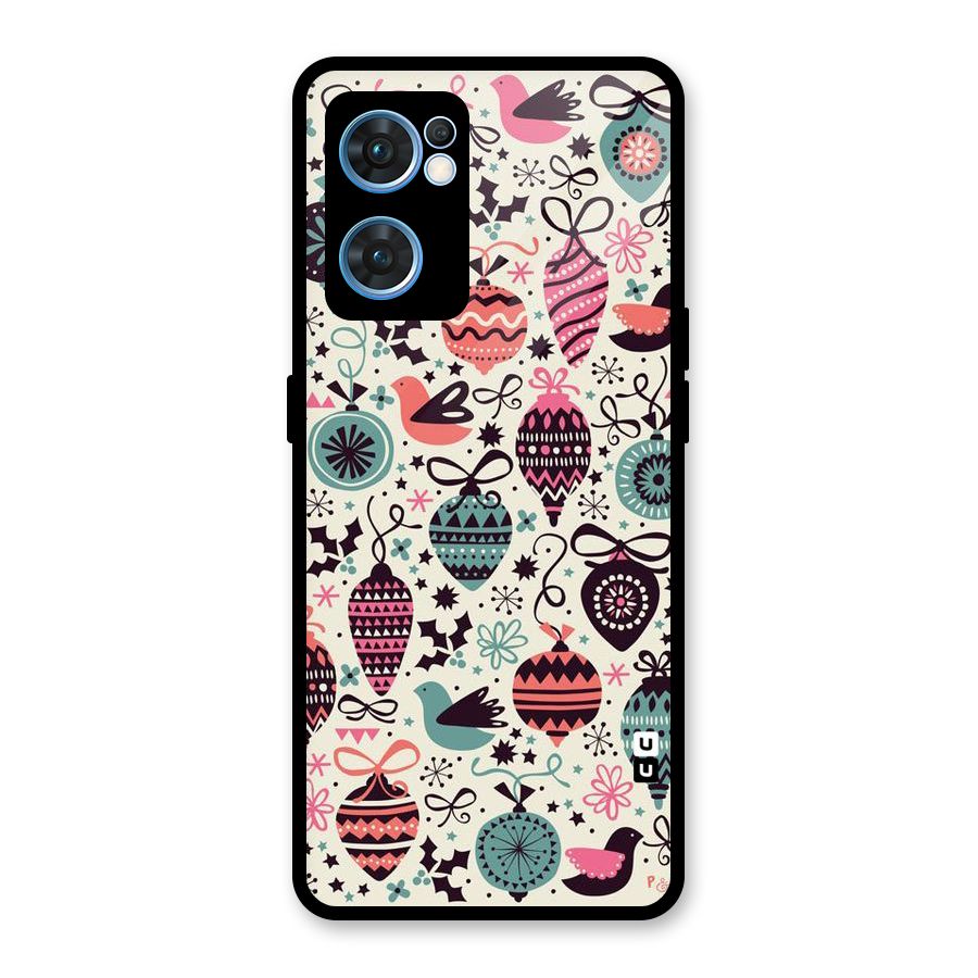 Celebration Pattern Glass Back Case for Oppo Reno7 5G