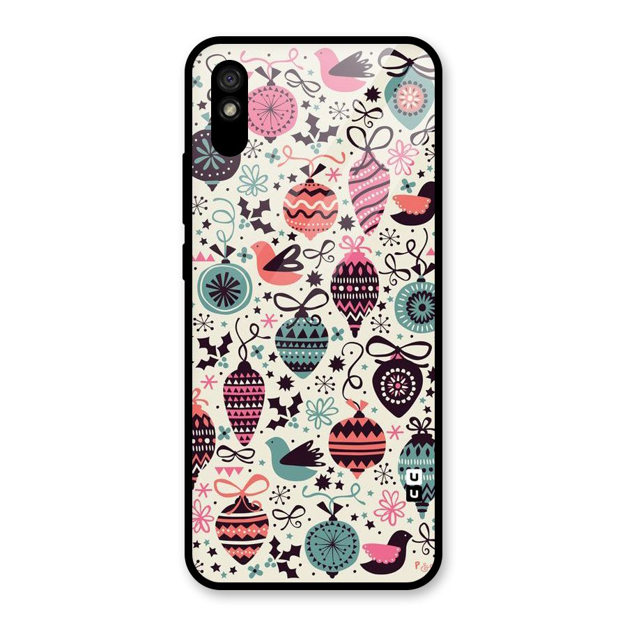 Celebration Pattern Glass Back Case for Redmi 9A