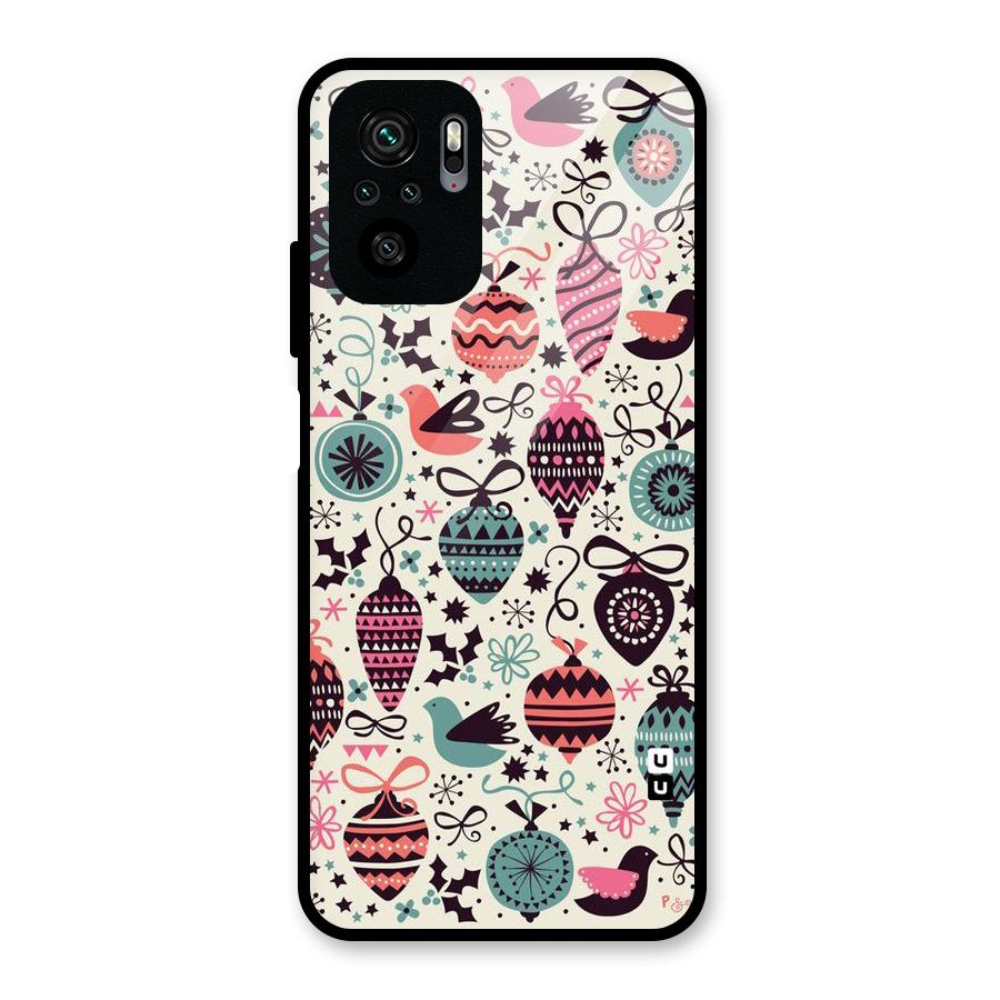 Celebration Pattern Glass Back Case for Redmi Note 10S