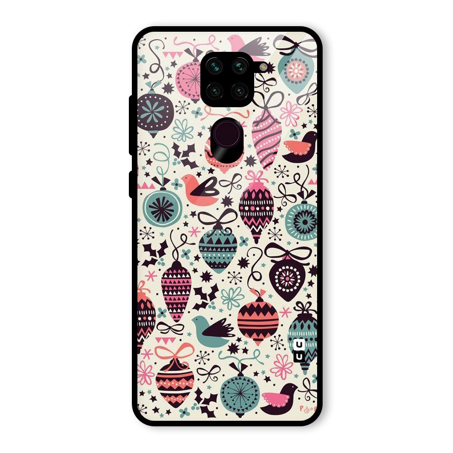 Celebration Pattern Glass Back Case for Redmi Note 9