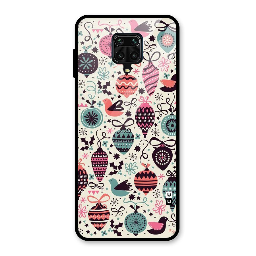 Celebration Pattern Glass Back Case for Redmi Note 9 Pro Max